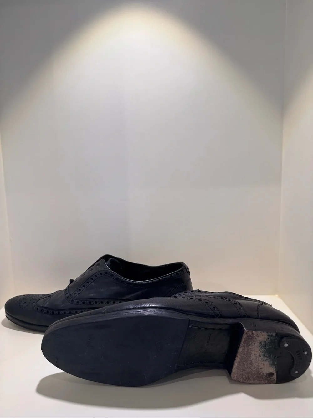 John Varvatos Black Leather laceless Slip-On Loafers